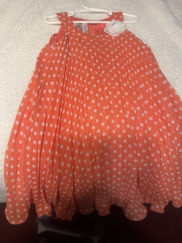 Vestido feminino Jessica Ann salmão vermelho bolinhas fit & flare tamanho 6 rosa branca  - Imagem 2 de 2