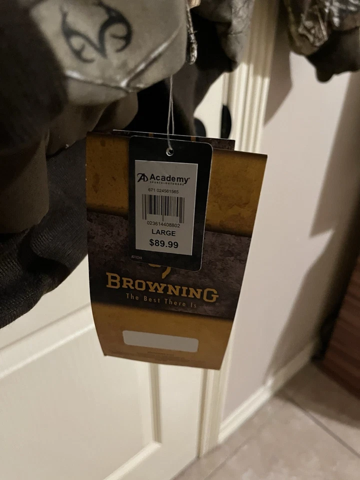 BROWNING Mens L Reversible Jacket Work Quality Canvas Camo Realtree Hunting - Image 2 of 4