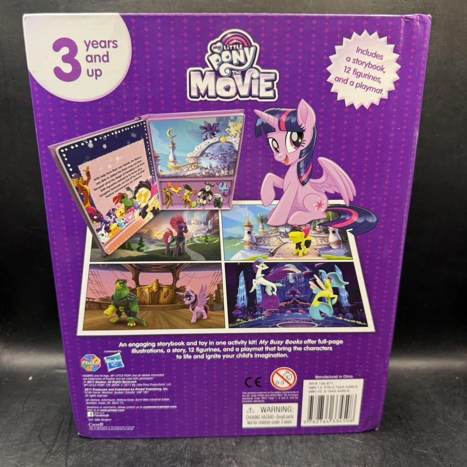 My Little Pony The Movie My Busy Books Storybook 12 Figurines Playmat Phidal - Image 4 of 4