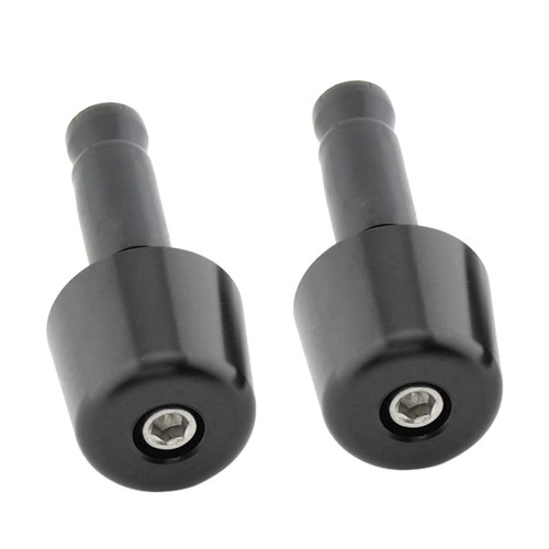 Universal Motorcycle 1in/25.4mm Handlebar Hand Grips Handle Bar End Cap Black - Picture 7 of 11