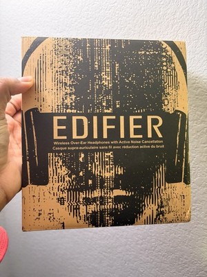 Edifier Wireless Bluetooth Over-Ear Headphones Brown Active Noise Cancellation