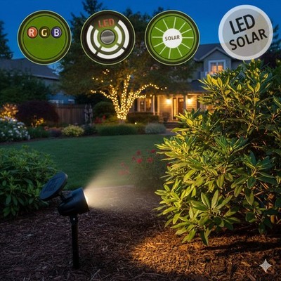 Brema LED Solar Spot, 4 Farben einstellbar, Spotlight, Solarstrahler,Wegeleuchte