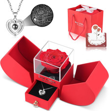 Eternal Rose Heart Necklace Gift Box - Romantic Jewelry for Her