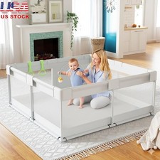 Portable Baby Playpen Easy Setup Safe Soft Mesh Zipper Door Storage Pocket New