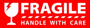 Warning Fragile Handle With Care Self Adhesive Vinyl Sticker