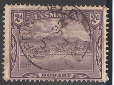 Mystamps - TASMANIA 2d PICTORIAL Pmk '' SPRINGFIELD '' JULY 22nd 1904 - 3 SCANS