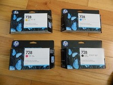 2023 GENUINE SET 4 HP 728 130ml CARTRIDGES F9J65A-F9J67A 3WX25A T730 T830 SEALED