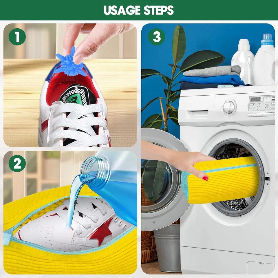 Сумка для стирки обуви для стиральной машины многоразовая на молнии сумка для белья кроссовок - Изображение 4 из 4
