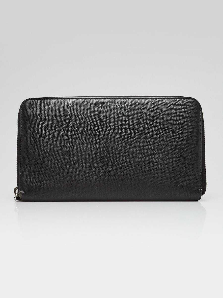Prada Black Saffiano Leather Zippy Organizer Wallet 2M1188 | eBay