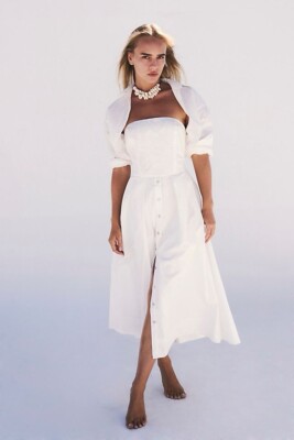 Free People Two Piece Isley Midi White Long Sleeve Dress Size S NEW | eBay