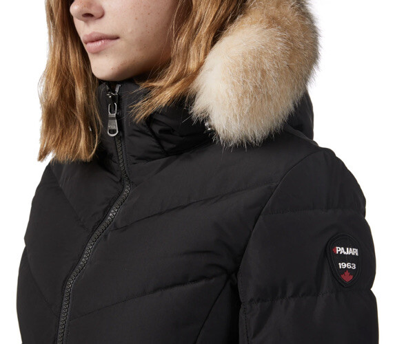 Pajar Canada XS Parka Coat Roxy Fox FurTrim Down Black Women's NEW