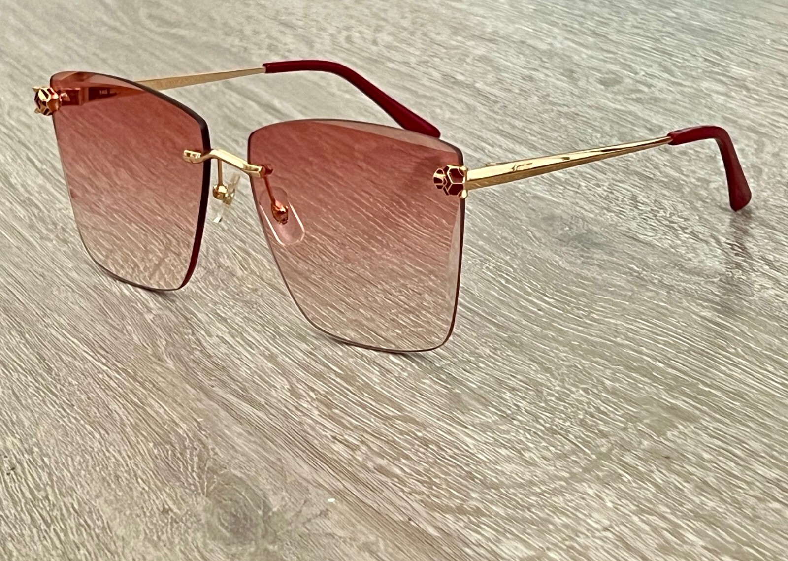 Cartier CTO397S Panthere Rimless Gold Sunglasses for Luxury Style