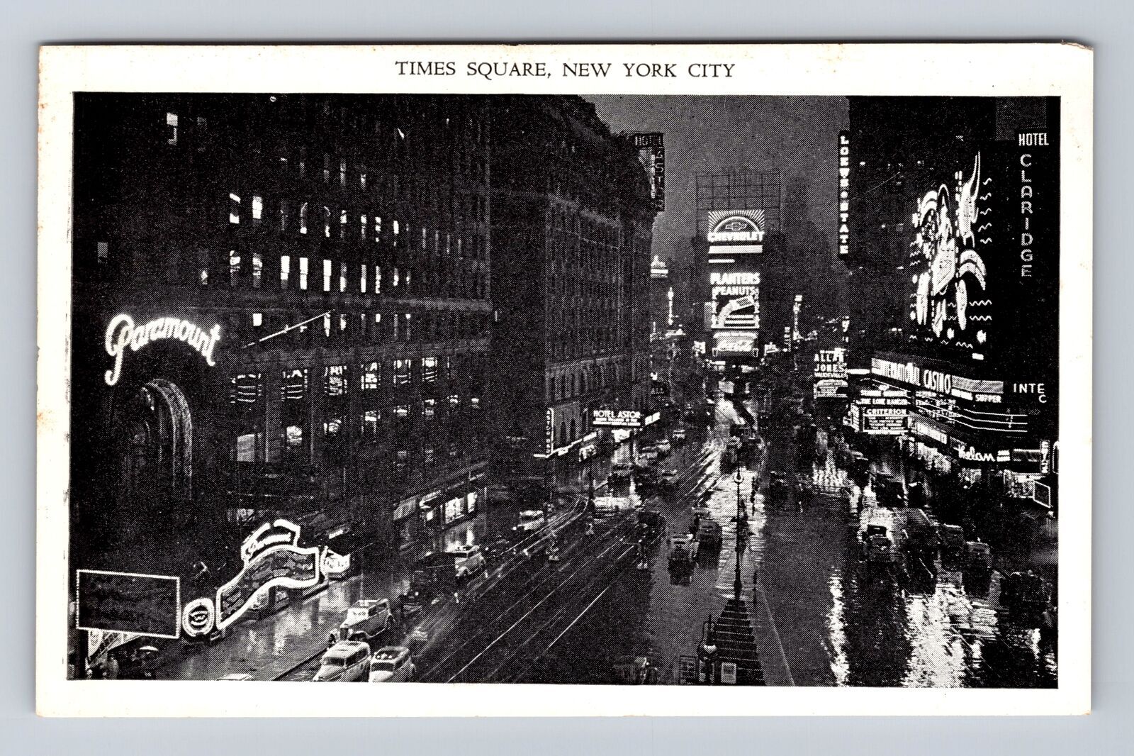New York City NY-Times Square, Advertisement, Antique, Vintage Souvenir Postcard