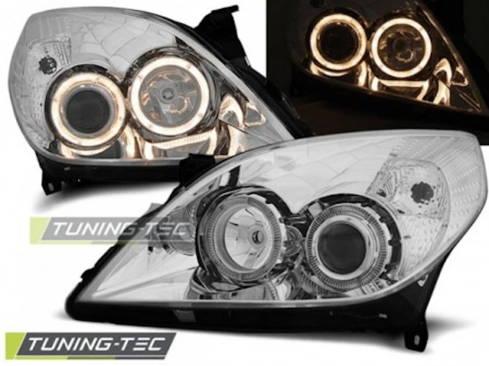 2x Scheinwerfer Angel Eyes für Opel Vectra C / Signum Facelift Bj. 05-08 Chrom - Bild 2 von 2