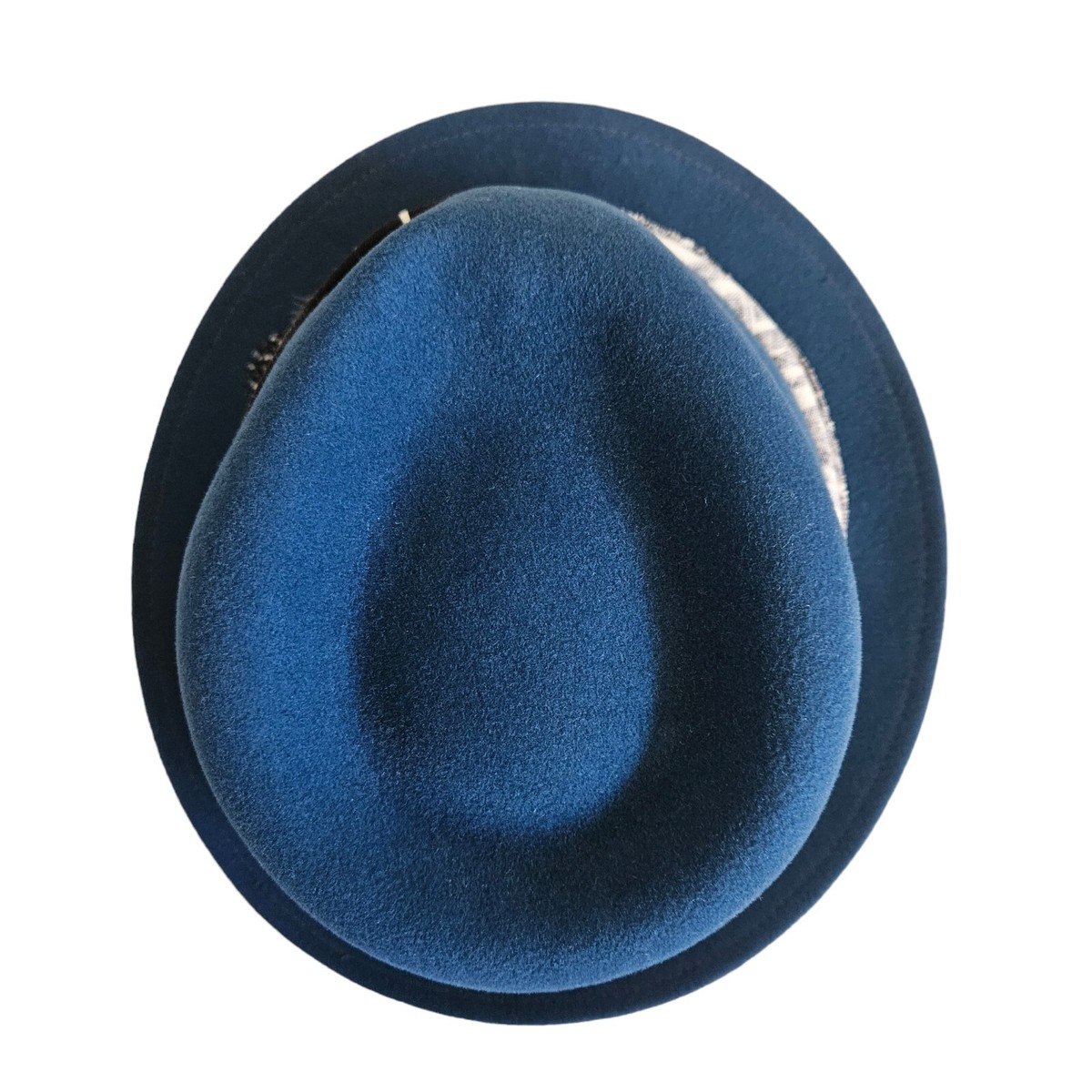 Goorin Brothers-Navy Blue Fedora Hat with Feather Accent (large) Goorin Bros Would Fedora Hat Medium Blue Feathers | eBay main image 4