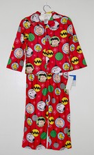 NWT Peanuts Toddler Boys Red 2pc Brushed Button Front Holiday LS Pajama Set 4T