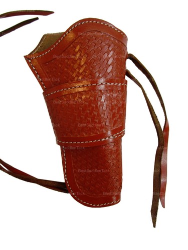 Leather Holster Long Barrel Revolver Fit S&W Heritage Taurus Colt Universal Red - Picture 10 of 35