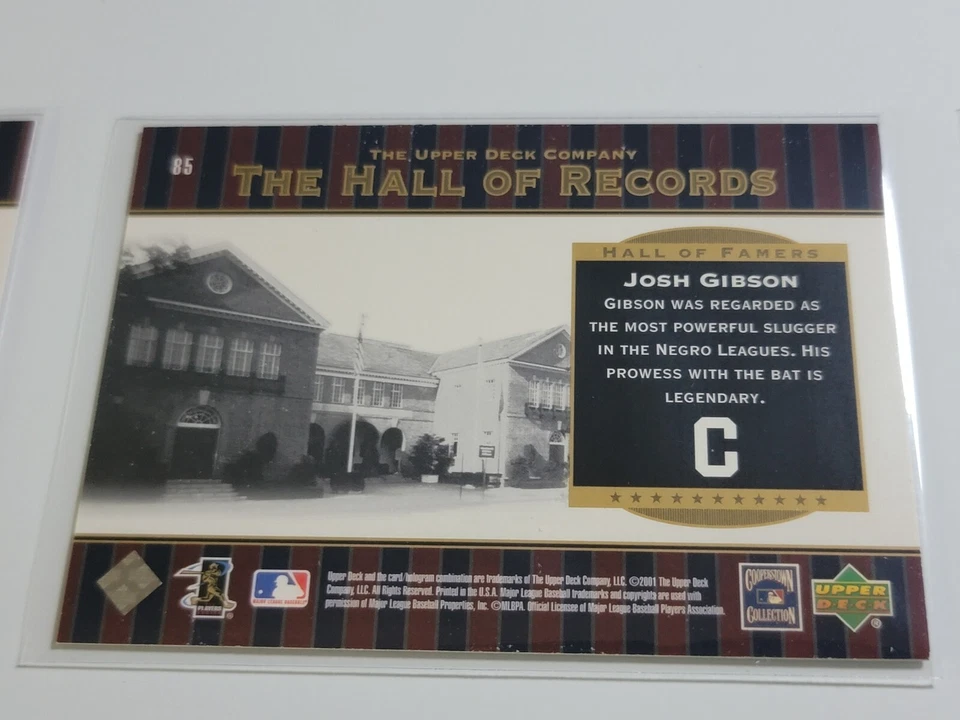 JOSH GIBSON 2001 Upper Deck National Pastime #85. - Image 2 of 2
