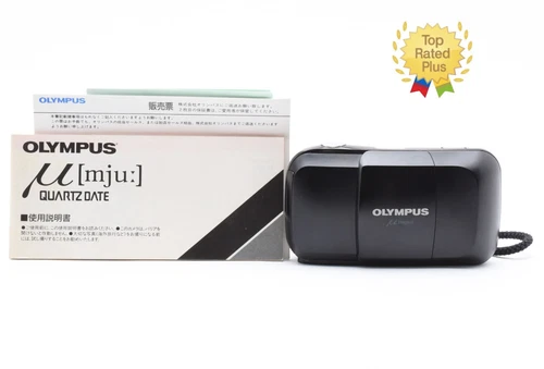 [MINT w/Strap] Olympus μ mju Black 35mm f/3.5 Point & Shoot film camera JAPAN