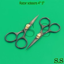 Razor scissors 4 5 set straight Black anodize...