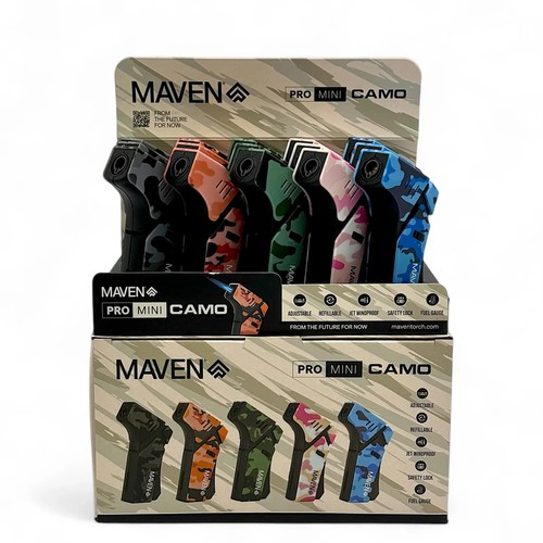 😎💥2 X MAVEN PRO MINI CAMO EDITION TORCH LIGHTER ADJUSTABLE FLAME 🔥 LOT OF 2 ✨ - Picture 7 of 13