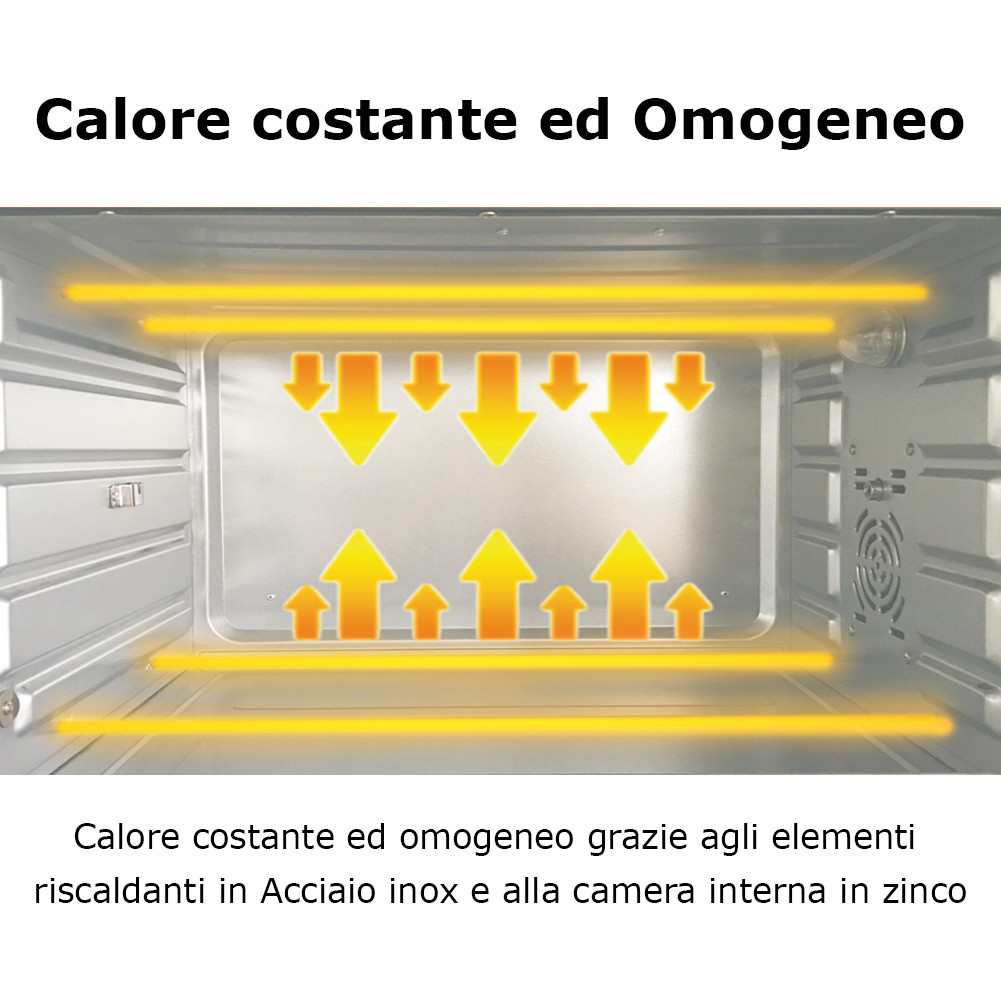 Bakaji 2000 W, 48 L Fornetto Elettrico Ventilato - Nero/Argento (02830666)  | Acquisti Online su eBay