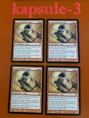 4x Uncontrollable Anger | 10th Edition | MTG Magic Cards
