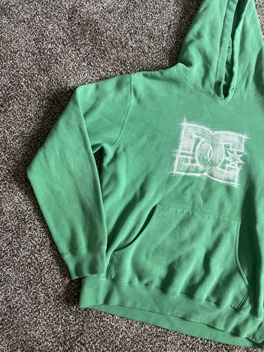 Vtg DC Shoes Skateboard Hoodie 90s Skate Green Rare Y2K Size M - Picture 2 of 6