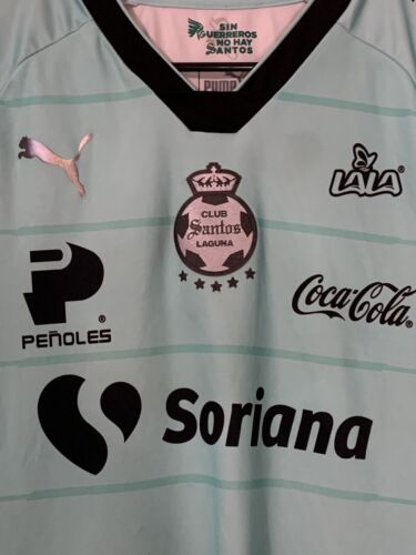 Puma Santos Laguna Club Third Men Soccer Football Jersey Pearl Size Medium - Picture 2 of 8