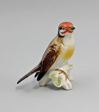 9941523 Porcelana Figura Jilguero Pequeño Ens Thüringen 10x5x8, 5cm