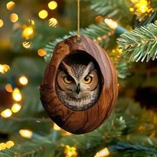 Owl In A Tree Pendant Acrylic Hanging Ornament Car Truck