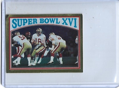 1982 Topps Coming Soon Stickers #9 Super Bowl XVI/(Joe Montana/handing off)