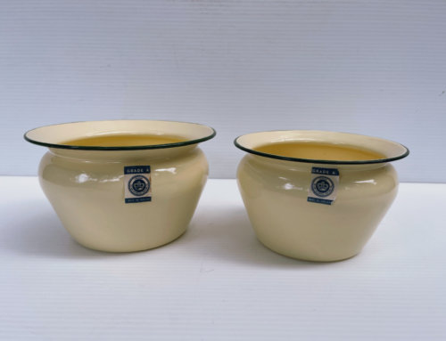 Thai Traditional Enamelware Crown Brand Yellow Multi-Purpose Potty  for Monks - Picture 1 of 48
