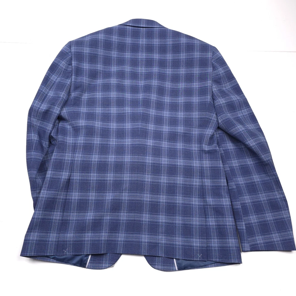 $295 Bar III Azul Cuadros Ajustado Abrigo Deportivo Blazer Chaqueta Para Hombre Talla 38S Foto 4 de 4