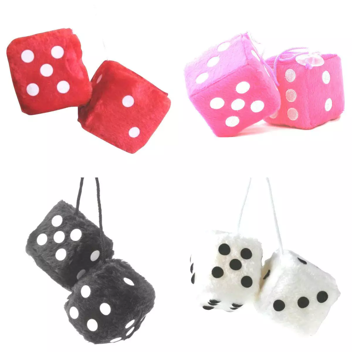 Big fuzzy dice for cheap car