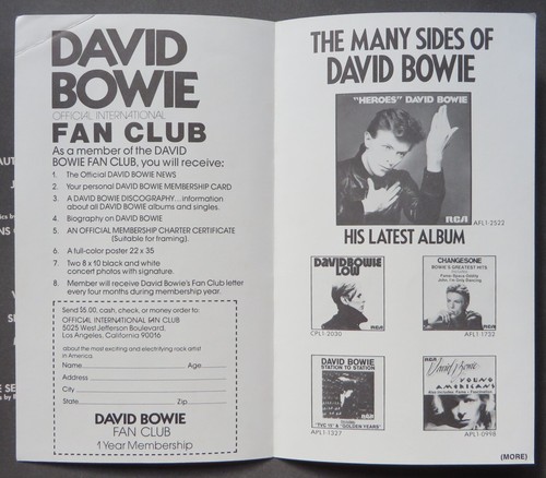 DAVID BOWIE - HEROES - WITH FAN CLUB INSERT - 1977 US LP EX/EX+ - Foto 8 di 11
