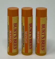 LOT OF 3 NEW BURT'S BEES MANGO MOISTURIZING LIP BALM STICK 100 NATURAL