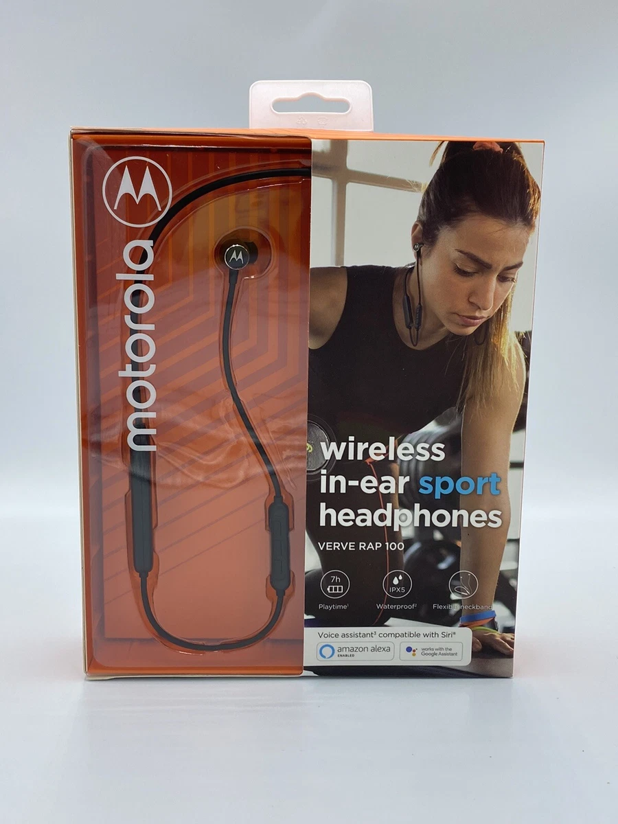 Motorola Verve Rap 100 Wireless In Ear Sport Headphones Waterproof w Alexa Siri