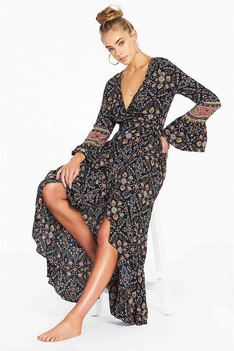 TIGERLILY Zareen Black Floral Print 