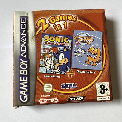 Boîte Vide Gameboy Advance - 2 Games In 1 Sonic Advance + ChuChu Rocket! - FAH