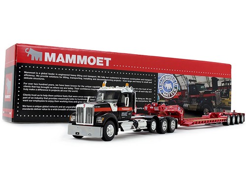 KENWORTH W990 DAY CAB W/LOWBOY TRAILER "MAMMOET" 1/64 BY DCP/FIRST GEAR 69-1869 - Picture 8 of 9