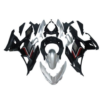 Injection Silver Black Fairing Kit for 2018-2023 Kawasaki Ninja 400 ABS Bodywork