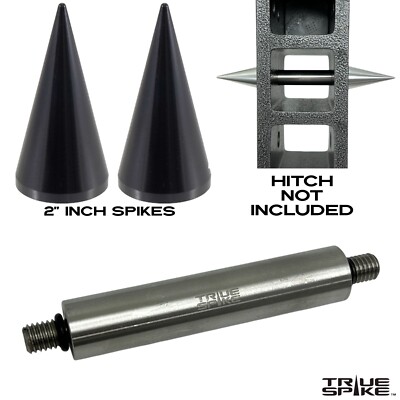 TRUE SPIKE Trailer Tow Stow Hitch Receiver 3'' Stainless Steel 5/8'' Pin Black