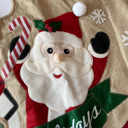 Christmas Tree Skirt 48" Ashland Santa Reindeer OR Plaid Snowman Felt Fabric - Picture 5 of 16