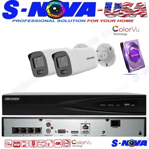Hikvision 4CH 4MP ColorVu Bullet CCTV Security Camera System Kit 8CH NVR+2TB HDD - Picture 7 of 9
