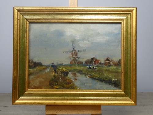 Vintage Small Impressionist Oil Painting Dutch Landscape by Virginia Duveen. - Picture 2 of 24