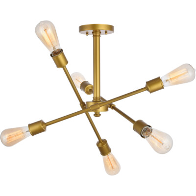 Semi Flush Mount Chandelier Ceiling Light Sputnik Foyer Dining Room or Kitchen