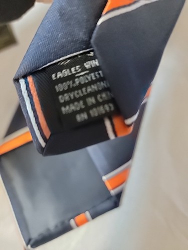 Illinois Illini Men's Necktie College University Logo Striped Blue Neck Tie - Picture 4 of 4
