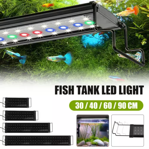 Aquarium Leuchte 30-90cm Aquarium LED Lampe Überkopf Vollspektrum Pflanzenbeleuchtung - Bild 1 von 15