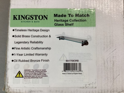 Kingston Brass BA1759ORB Heritage Glass 2-1/2" Length, Oil Rubbed Bronze - Picture 4 of 17